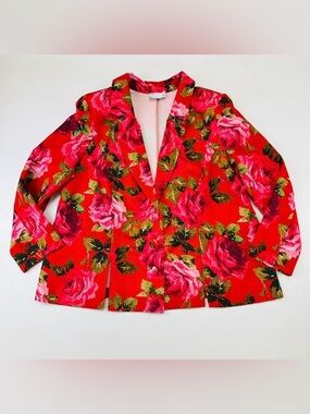 ASOS Curve red womens pantsuit Size 18 20 needlepoint print